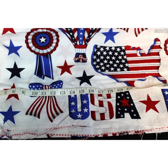 USA Stars and Stripes Applique Panel 44 x 17.5 in Fabric VIP Print Cranston - Picture 8 of 11